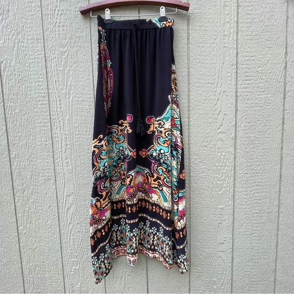 Earthbound Trading Co Skirt Womens M Black Maxi Paisley Boho Flowy Gypsy Hippie - Picture 1 of 15